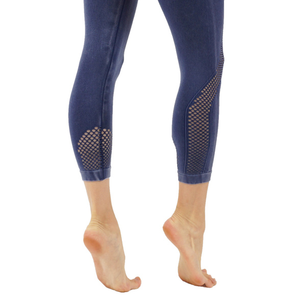 Fade Blue yoga leggings workout pants mesh - Picture 3 of 4